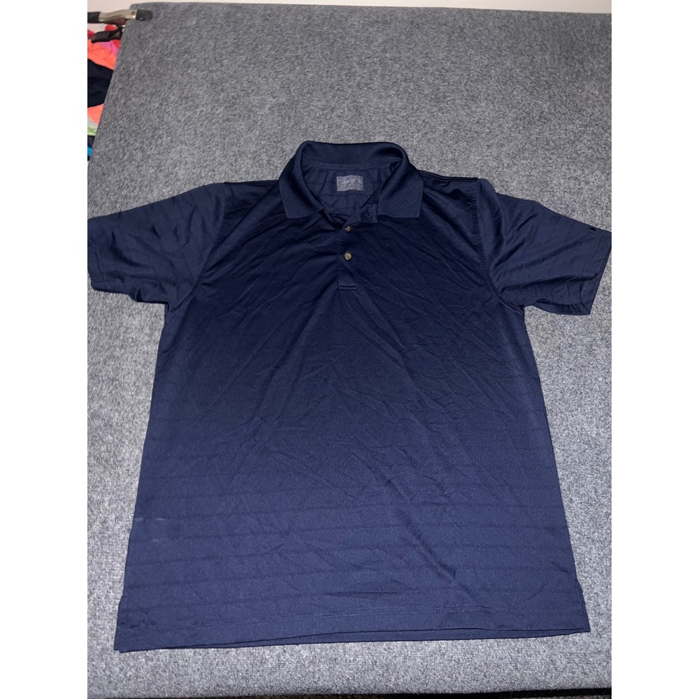 Champion Mens XL Navy Blue Polyester Short Sleeve Polo Shirt RN 37763